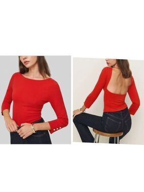 Reformation -Red Knit Top Size S-NWT- Jalen style-Retails $118.00